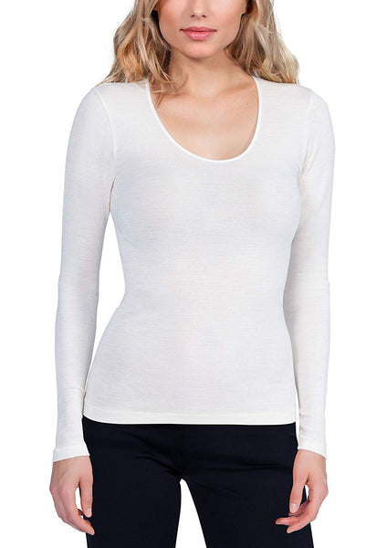 Discover the Elegance: EGi Luxury Merino Wool Silk Women's Long Sleeve T-Shirt by tittimitti