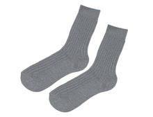 Load image into Gallery viewer, organic cotton made in Italy, GOTS certified, women&#39;s boot socks Graphite, GOTS