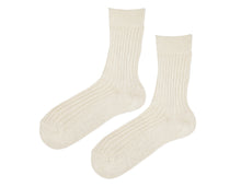 Load image into Gallery viewer, organic cotton made in Italy women&#39;s boot socks, color Off-White, GOTS certified