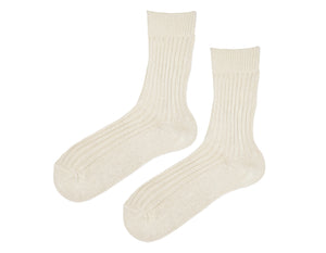 organic cotton made in Italy women's boot socks, color Off-White, GOTS certified