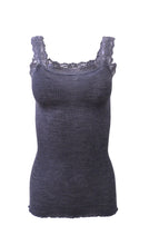Load image into Gallery viewer, EGi Luxury Wool Silk Lace Trim Tank Top. Proudly Made in Italy (1491)