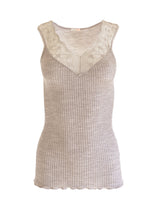Load image into Gallery viewer, EGI Exclusive Collections Women&#39;s Merino Wool Blend Lace-Trimmed Tank Top. Proudly Made in Italy (312)
