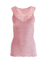 Load image into Gallery viewer, EGI Exclusive Collections Women&#39;s Merino Wool Blend Lace-Trimmed Tank Top. Proudly Made in Italy (312)