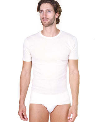 EGI Luxury Wool Silk Men's Short Sleeve T-Shirt. Proudly Made in Italy.