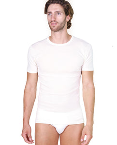 EGI Luxury Wool Silk Men's Short Sleeve T-Shirt. Proudly Made in Italy.