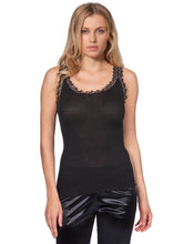 Load image into Gallery viewer, EGI Luxury Wool Silk Camisole with Macramé Lace Trim. Proudly Made in Italy.