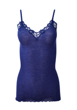 Load image into Gallery viewer, EGI Luxury Wool Silk Camisole Spaghetti Straps with Lace Trim. Proudly Made in Italy.