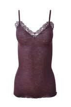 Load image into Gallery viewer, EGI Luxury Wool Silk Camisole Spaghetti Straps with Lace Trim. Proudly Made in Italy.