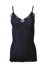 Load image into Gallery viewer, EGI Luxury Wool Silk Camisole Spaghetti Straps with Lace Trim. Proudly Made in Italy.