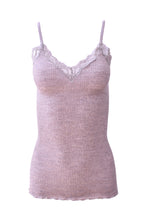 Load image into Gallery viewer, EGI Luxury Wool Silk Camisole Spaghetti Straps with Lace Trim. Proudly Made in Italy.
