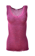Load image into Gallery viewer, EGI Luxury Wool Silk Tank Top with Lace Trim. Proudly Made in Italy (1488)