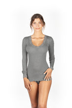 Load image into Gallery viewer, EGi Luxury Wool Silk Long Sleeve Top with Lace Trim. Proudly Made in Italy (1489)