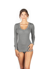 Load image into Gallery viewer, EGi Luxury Wool Silk Long Sleeve Top with Lace Trim. Proudly Made in Italy (1489)
