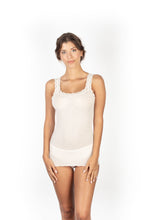 Load image into Gallery viewer, EGi Luxury Wool Silk Lace Trim Tank Top. Proudly Made in Italy (1491)
