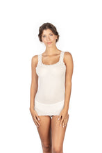 Load image into Gallery viewer, EGi Luxury Wool Silk Lace Trim Tank Top. Proudly Made in Italy (1491)