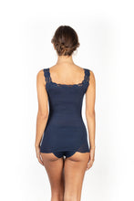 Load image into Gallery viewer, EGi Luxury Wool Silk Lace Trim Tank Top. Proudly Made in Italy (1491)