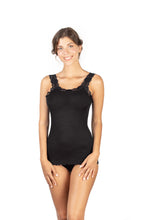 Load image into Gallery viewer, EGi Luxury Wool Silk Lace Trim Tank Top. Proudly Made in Italy (1491)