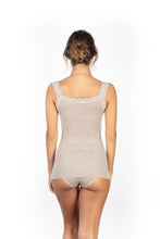 Load image into Gallery viewer, EGi Luxury Wool Silk Lace Trim Tank Top. Proudly Made in Italy (1491)