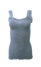 Load image into Gallery viewer, EGi Luxury Wool Silk Lace Trim Tank Top. Proudly Made in Italy (1491)