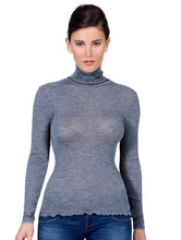 Load image into Gallery viewer, EGi Luxury Wool Silk Turtleneck Long Sleeve Top. Proudly Made in Italy (1494)