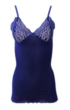 Load image into Gallery viewer, EGI Luxury 100%&quot;Filo di Scozia Cotton Women&#39;s Camisole Tank with Lace Trim. Proudly Made in Italy.(2107)