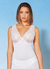 Load image into Gallery viewer, EGI Luxury 100%&quot;Filo di Scozia Cotton Women&#39;s Camisole Tank with Lace Trim. Proudly Made in Italy.