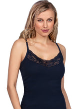 Load image into Gallery viewer, Mare Luxury 100% Mako Cotton Women&#39;s Lace-Trimmed Camisole. Proudly Made in Italy.