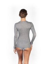 Load image into Gallery viewer, EGI Exclusive Merino Wool Blend Top V-Neck Lace Trim Long Sleeves. Proudly Made in Italy (303)