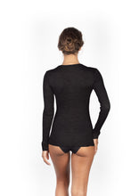 Load image into Gallery viewer, EGI Exclusive Merino Wool Blend Top V-Neck Lace Trim Long Sleeves. Proudly Made in Italy (303)