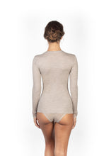 Load image into Gallery viewer, EGI Exclusive Merino Wool Blend Top V-Neck Lace Trim Long Sleeves. Proudly Made in Italy (303)
