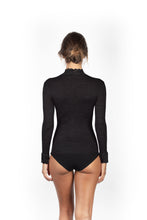 Load image into Gallery viewer, EGI Exclusive Collections Merino Wool Blend Top Mock Neck Lace Trim Long Sleeves. Proudly Made in Italy.