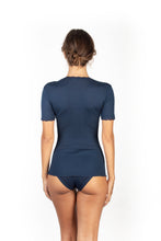 Load image into Gallery viewer, EGI Exclusive Collections Women&#39;s Merino Wool Blend Lace-Trimmed Short Sleeves T-Shirt. Proudly Made in Italy (306)