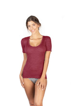 Load image into Gallery viewer, EGI Exclusive Collections Women&#39;s Merino Wool Blend Lace-Trimmed Short Sleeves T-Shirt. Proudly Made in Italy (306)