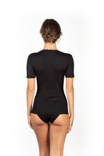 Load image into Gallery viewer, EGI Exclusive Collections Women&#39;s Merino Wool Blend Lace-Trimmed Short Sleeves T-Shirt. Proudly Made in Italy (306)