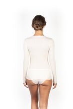 Load image into Gallery viewer, EGI Exclusive Collections Women&#39;s Merino Wool Blend Lace-Trimmed Long Sleeves T-Shirt. Proudly Made in Italy (307)