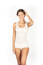 Load image into Gallery viewer, EGI Exclusive Women&#39;s Merino Wool Blend Lace-Trimmed Tank Top. Proudly Made in Italy (309)