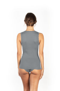 EGI Exclusive Women's Merino Wool Blend Lace-Trimmed Tank Top. Proudly Made in Italy (309)