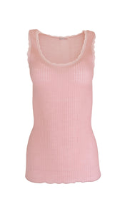EGI Exclusive Women's Merino Wool Blend Lace-Trimmed Tank Top. Proudly Made in Italy (309)
