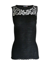 Load image into Gallery viewer, EGI Exclusive Merino Wool Blend Top with Tulle Trim. Proudly Made in Italy.