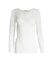 Load image into Gallery viewer, EGI Exclusive Collections Merino Wool Blend Top with Tulle Trim. Proudly Made in Italy.