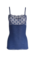 Load image into Gallery viewer, EGI Exclusive Women&#39;s Merino Wool Blend Spaghetti Straps Lace-Trimmed Camisole. Proudly Made in Italy (315)