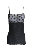 Load image into Gallery viewer, EGI Exclusive Women&#39;s Merino Wool Blend Spaghetti Straps Lace-Trimmed Camisole. Proudly Made in Italy (315)