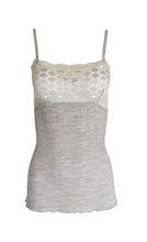Load image into Gallery viewer, EGI Exclusive Women&#39;s Merino Wool Blend Spaghetti Straps Lace-Trimmed Camisole. Proudly Made in Italy (315)
