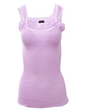 Load image into Gallery viewer, BASIC COTTON Free Spirit Premium Quality 100% Cotton Women&#39;s Lace Trim Tank Top Made in Italy