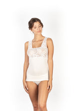 Load image into Gallery viewer, Mare Luxury Merino Wool Blend Women&#39;s Lace -Trimmed Tank Top (S - XXL). Proudly Made in Italy.
