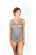 Load image into Gallery viewer, Mare Luxury Merino Wool Blend Women&#39;s Lace -Trimmed Tank Top (S - XXL). Proudly Made in Italy.
