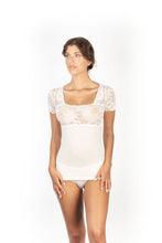 Load image into Gallery viewer, Mare Luxury Merino Wool Blend Women&#39;s Top with Lace. Proudly Made in Italy.