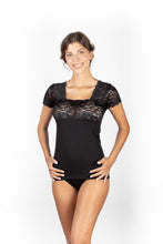 Load image into Gallery viewer, Mare Luxury Merino Wool Blend Women&#39;s Top with Lace. Proudly Made in Italy.