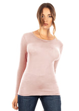 Load image into Gallery viewer, EGI Exclusive Collections Women&#39;s Modal Cashmere Blend Long Sleeves Scoop Neck Top. Proudly Made in Italy.