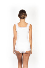 Load image into Gallery viewer, BASIC COTTON Free Spirit Premium Quality 100% Cotton Women&#39;s Lace Trim Tank Top Made in Italy
